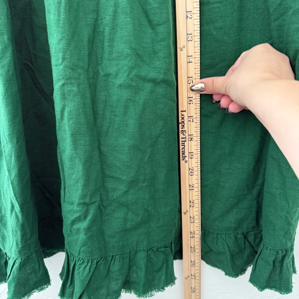 💚 American Eagle Green Ruffle Sleeve Babydoll Dress (Size L) - Picture 3 of 7